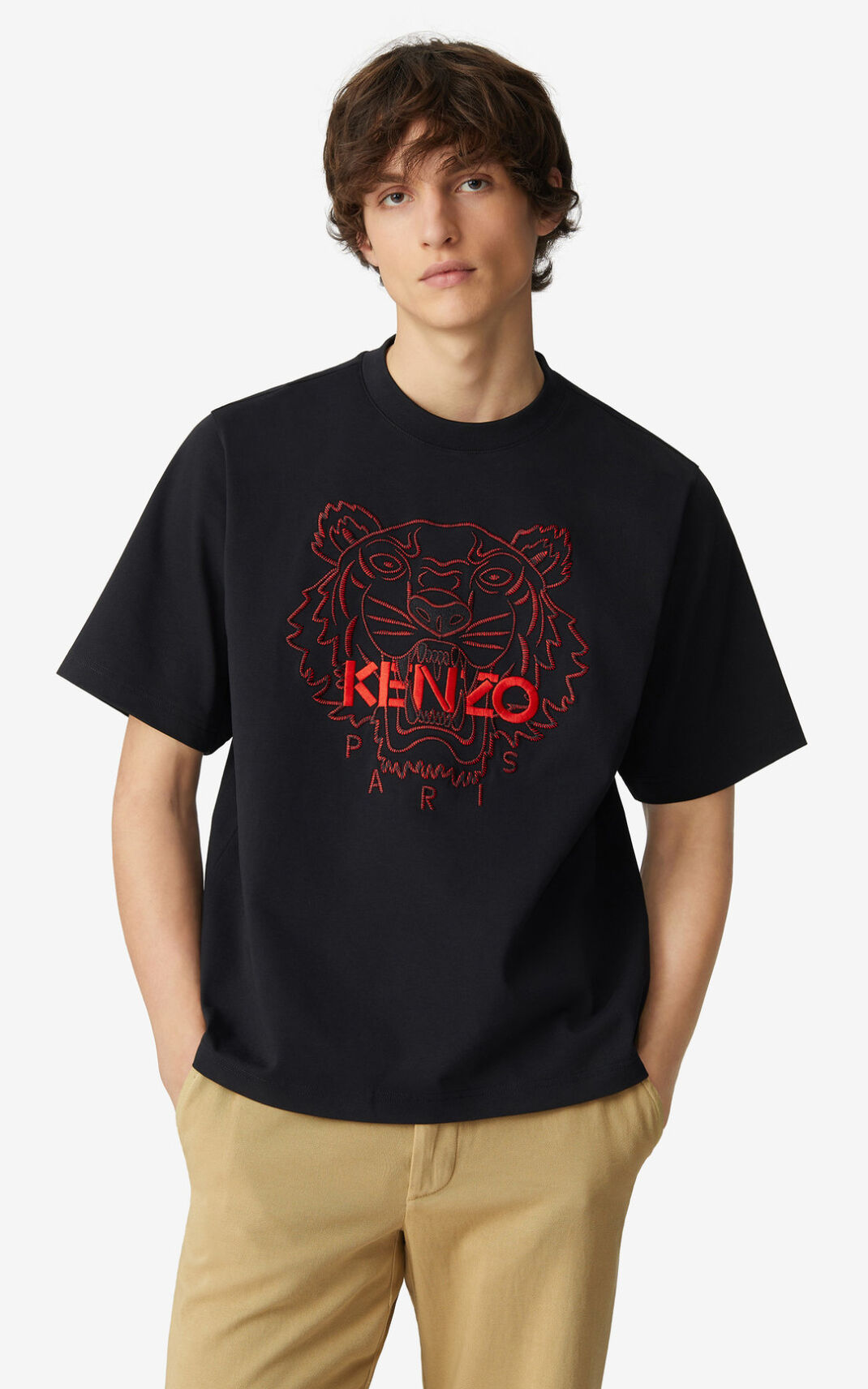 T Shirt Kenzo Homme Tiger loose fitting Noir BCRKZ-0597